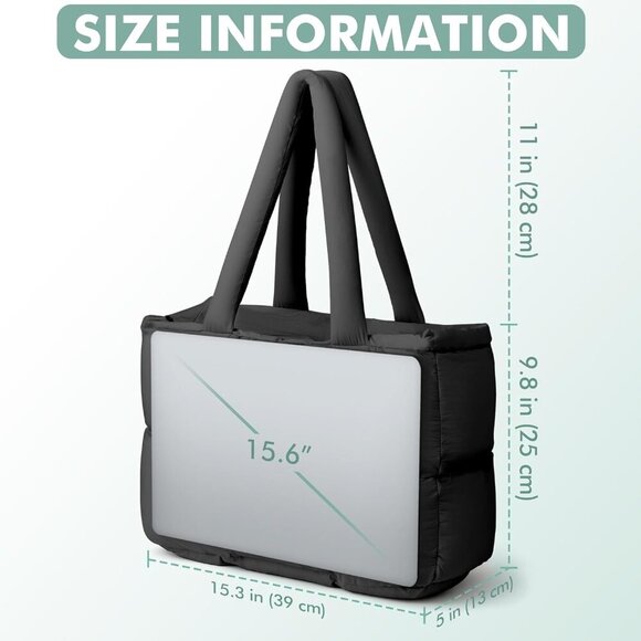 Puffer Tote Bag Women Nylon Quilted Foldable Lightweight Travel Purse - Picture 4 of 7